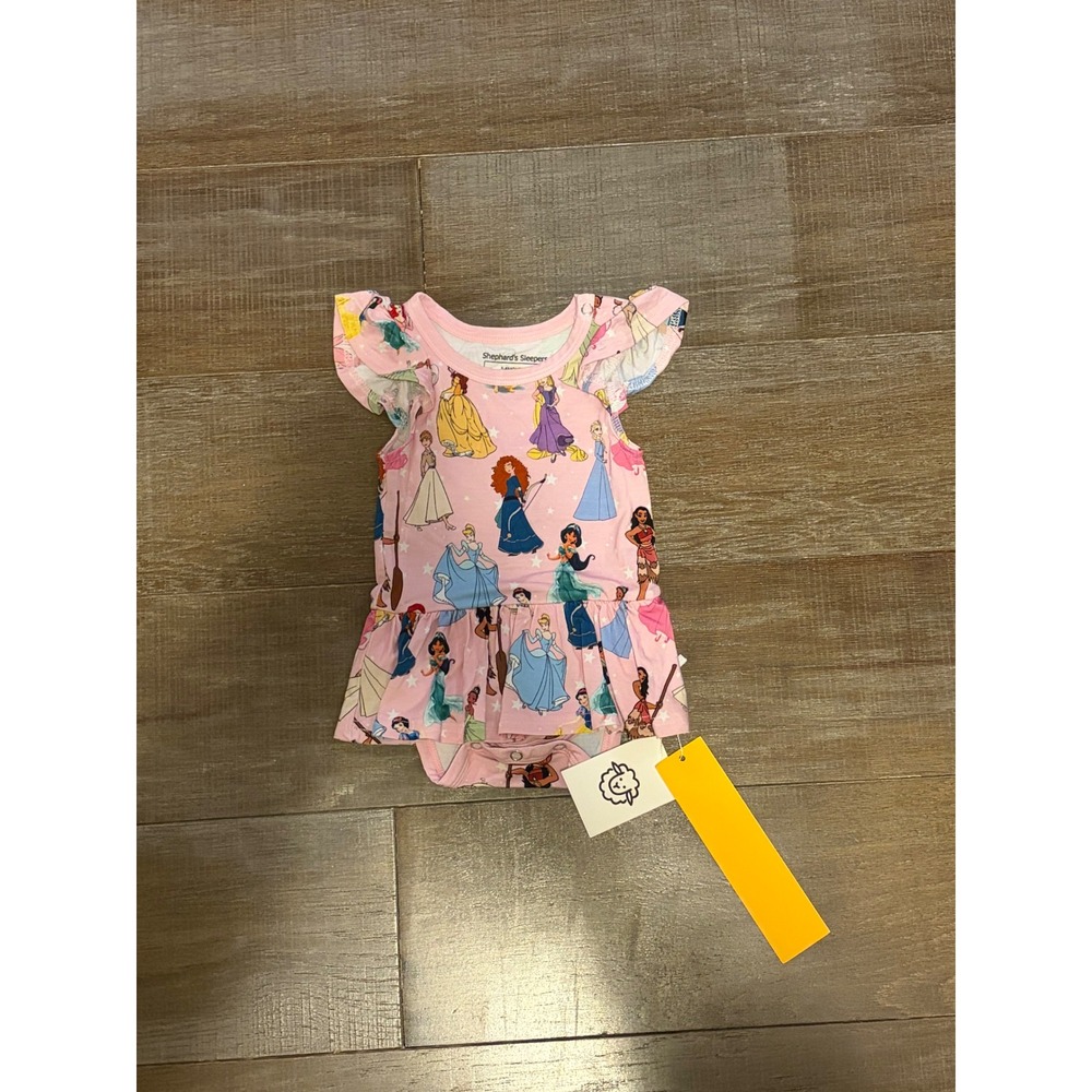 Shephard Sleepers Baby Girls Princess Print Flutter‎ Sleeve Romper 3 6 Months
